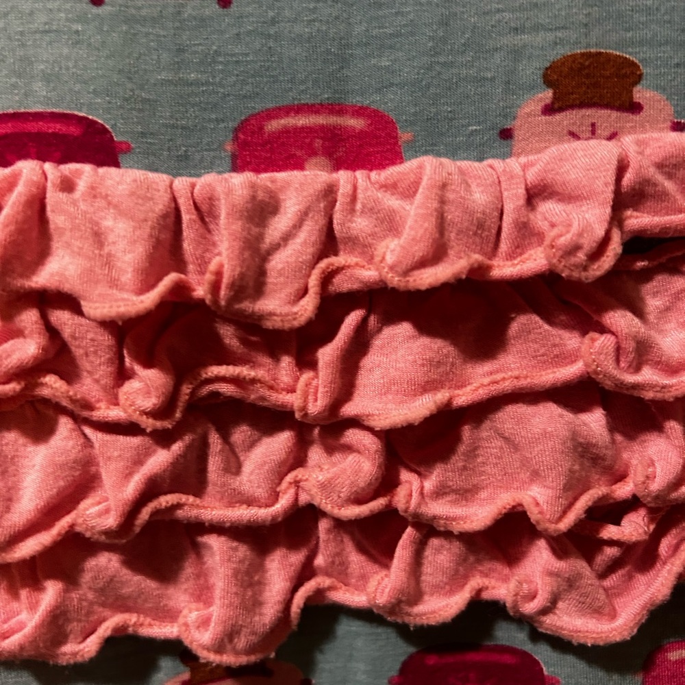 Cute Viscose and Bamboo Blue and Pink Ruffle Dress - Picture 3 of 5